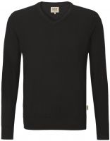 HAKRO-Pullover, V-Ausschnitt  Merino Wool, schwarz