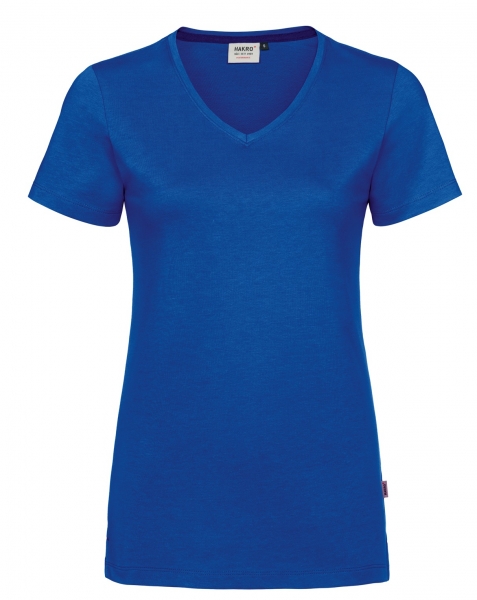 HAKRO-Damen-V-Shirt, Cotton-Tec, 185 g / m, royalblau