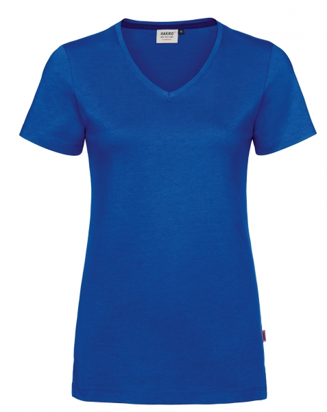 HAKRO-Damen-V-Shirt, Cotton-Tec, 185 g / m, royalblau
