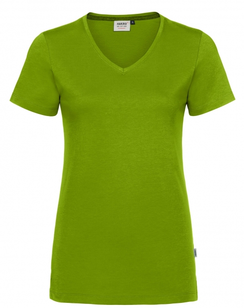 HAKRO-Damen-V-Shirt, Cotton-Tec, 185 g / m,kiwi