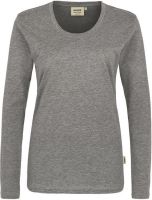 HAKRO-Damen-Longsleeve, Women-Arbeits-Berufs-Longsleeve, Classic, grau-meliert