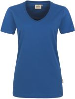 HAKRO-Damen-T-Shirt, Women-Arbeits-Berufs-Shirt, V-Ausschnitt Performance, royal