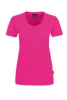 HAKRO-Damen-T-Shirt, Women-Arbeits-Berufs-Shirt, V-Ausschnitt Performance, magenta