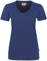 HAKRO-Damen-T-Shirt, Women-Arbeits-Berufs-Shirt, V-Ausschnitt Performance, ultramarinblau