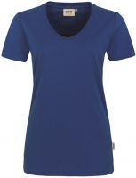 HAKRO-Damen-T-Shirt, Women-Arbeits-Berufs-Shirt, V-Ausschnitt Performance, ultramarinblau