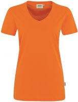 HAKRO-Damen-T-Shirt, Women-Arbeits-Berufs-Shirt, V-Ausschnitt Performance, orange