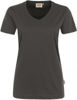 HAKRO-Damen-T-Shirt, Women-Arbeits-Berufs-Shirt, V-Ausschnitt Performance, anthrazit