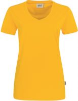 HAKRO-Damen-T-Shirt, Women-Arbeits-Berufs-Shirt, V-Ausschnitt Performance, sonne