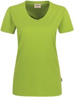 HAKRO-Damen-T-Shirt, Women-Arbeits-Berufs-Shirt, V-Ausschnitt Performance, kiwi