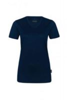 HAKRO-Damen-T-Shirt, Women-Arbeits-Berufs-Shirt, V-Ausschnitt Coolmax®, tinte