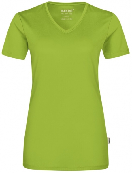HAKRO-Damen-T-Shirt, Women-Arbeits-Berufs-Shirt, V-Ausschnitt Coolmax®, kiwi