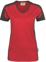 HAKRO-Damen-T-Shirt, Women-Arbeits-Berufs-Shirt, Contrast Performance, rot