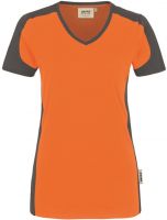HAKRO-Damen-T-Shirt, Women-Arbeits-Berufs-Shirt, Contrast Performance, orange