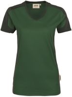 HAKRO-Damen-T-Shirt, Women-Arbeits-Berufs-Shirt, Contrast, Performance, 160 g / m, tanne