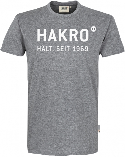 HAKRO-T-Shirt, Logo, 160 g / m, grau meliert