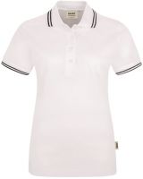 HAKRO-Damen-Poloshirt, Women-Arbeits-Berufs-Polo-Shirt, Twin-Stripe, wei