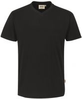 HAKRO-T-Shirt, Arbeits-Berufs-Shirt, V-Ausschnitt Classic, schwarz