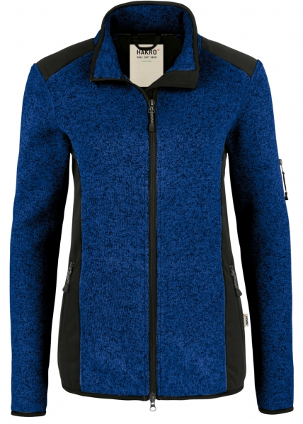 HAKRO-Damen-Strick-Fleece-Arbeits-Berufs-Jacke,, Churchill, 280 g / m², royal meliert