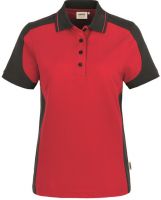 HAKRO-Damen-Poloshirt, Women-Arbeits-Berufs-Polo-Shirt, Contrast Performance, rot