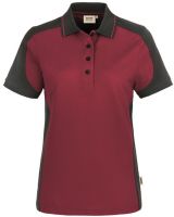 HAKRO-Damen-Poloshirt, Women-Arbeits-Berufs-Polo-Shirt, Contrast, Performance, 200 g / m, weinrot/anthrazit