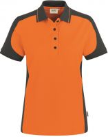 HAKRO-Damen-Poloshirt, Women-Arbeits-Berufs-Polo-Shirt, Contrast Performance, orange