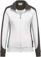 HAKRO-Damen-Sweat-Jacke, Contrast, Performance, 300 g / m², weiß