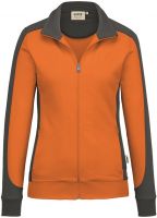 HAKRO-Damen-Sweatjacke, Contrast, Performance, 300 g / m, orange