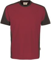 HAKRO-T-Shirt, Arbeits-Berufs-Shirt, Contrast, Performance, 160 g / m, weinrot