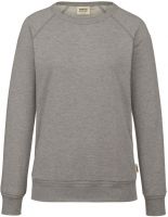 HAKRO-Damen-Raglan-Sweatshirt, Arbeits-Berufs-Shirt, 300 g / m, grau meliert