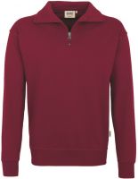 HAKRO-Zip-Sweatshirt Premium, Arbeits-Berufs-Shirt, weinrot