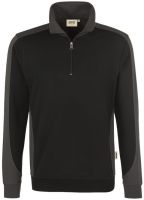 HAKRO-Zip-Sweatshirt, Arbeits-Berufs-Shirt, Contrast Performance, schwarz