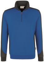 HAKRO-Zip-Sweatshirt, Arbeits-Berufs-Shirt, Contrast Performance, royal