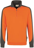 HAKRO-Zip-Sweatshirt, Arbeits-Berufs-Shirt, Contrast Performance, orange