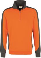 HAKRO-Zip-Sweatshirt, Arbeits-Berufs-Shirt, Contrast Performance, orange