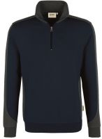 HAKRO-Zip-Sweatshirt, Arbeits-Berufs-Shirt, Contrast Performance, tinte