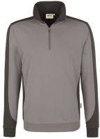 HAKRO-Zip-Sweatshirt, Arbeits-Berufs-Shirt, Contrast Performance, titan