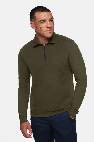 HAKRO Zip-Longsleeve Piqu MIKRALINAR ECO, olive