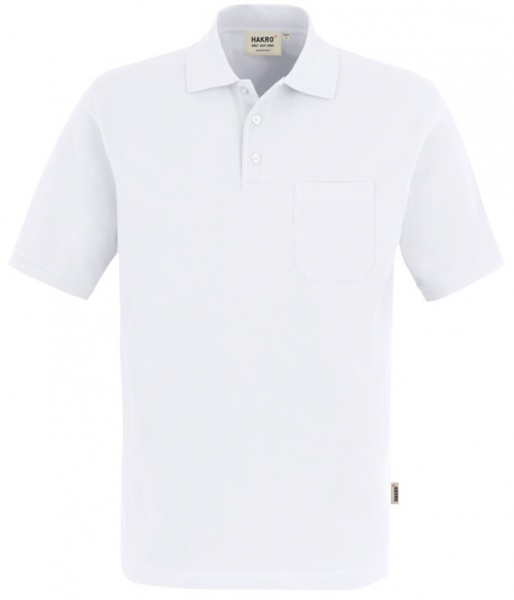 HAKRO-Pocket-Poloshirt, Arbeits-Berufs-Polo-Shirt, Top, wei