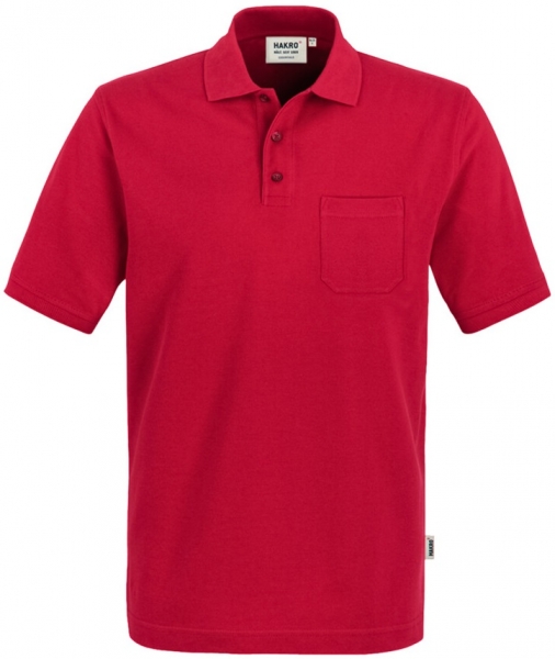 HAKRO-Pocket-Poloshirt, Arbeits-Berufs-Polo-Shirt, op, rot