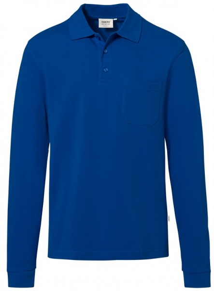 HAKRO-Longsleeve-Pocket-Poloshirt, Arbeits-Berufs-Polo-Shirt, Top, royal