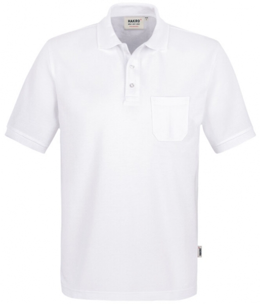 HAKRO-Pocket-Poloshirt, Arbeits-Berufs-Polo-Shirt, Performance, wei