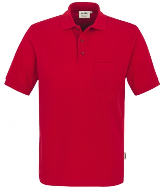 HAKRO-Pocket-Poloshirt, Arbeits-Berufs-Polo-Shirt, Performance, rot