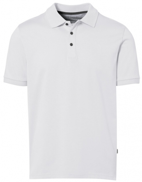 HAKRO-Poloshirt, Arbeits-Berufs-Polo-Shirt, Cotton-Tec, wei