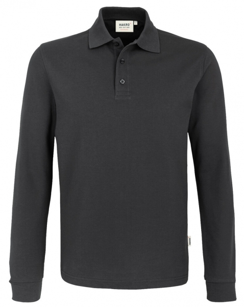 HAKRO-Longsleeve-Poloshirt, Performance, karbongrau