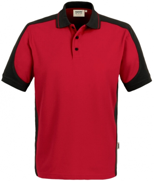 HAKRO-Poloshirt, Arbeits-Berufs-Polo-Shirt, Contrast Performance, rot