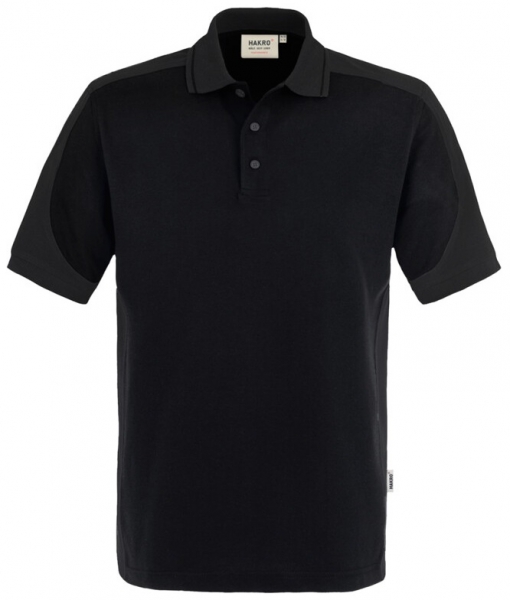 HAKRO-Poloshirt, Arbeits-Berufs-Polo-Shirt, Contrast Performance, schwarz