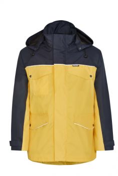 KIND-Wetterschutz, Regen-Wetter-Jacke, VARIOLINE, inkl. DUNO Fleece-Jacke, gelb/navy
