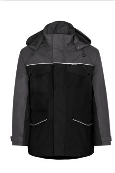 KIND-Wetterschutz, Regen-Wetter-Jacke, VARIOLINE, inkl. DUNO Fleece-Jacke, schwarz/grau
