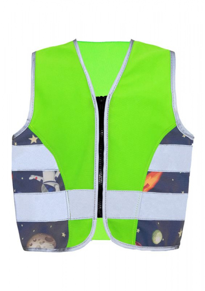 KORNTEX-Kinder Warnweste Action Aerospace, CO2 neutral, neongrn/UFO