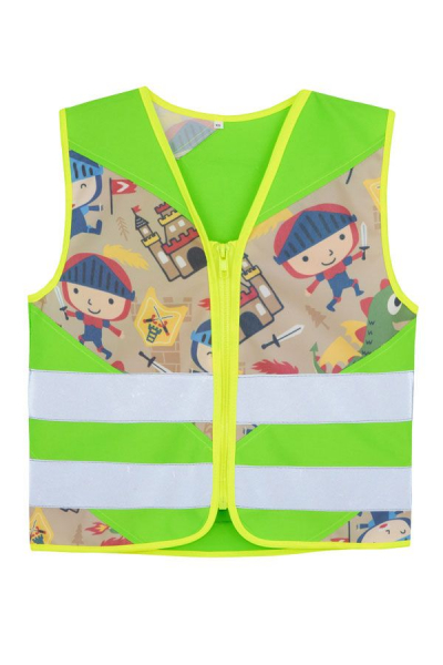 KORNTEX-Kinder Warnweste Action Fantasy, CO2 Neutral, hellgrn/Ritter